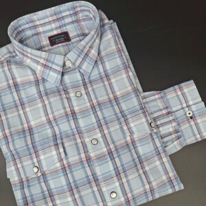 UNTUCKit Muller Button Down Shirt Mens XXL Blue Red Plaid Cotton Snap Front